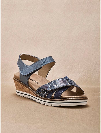 Sandales double scratch compensées - PEDICONFORT