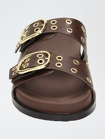 Sandales doubles brides à œillets