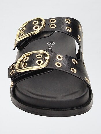 Sandales doubles brides à œillets