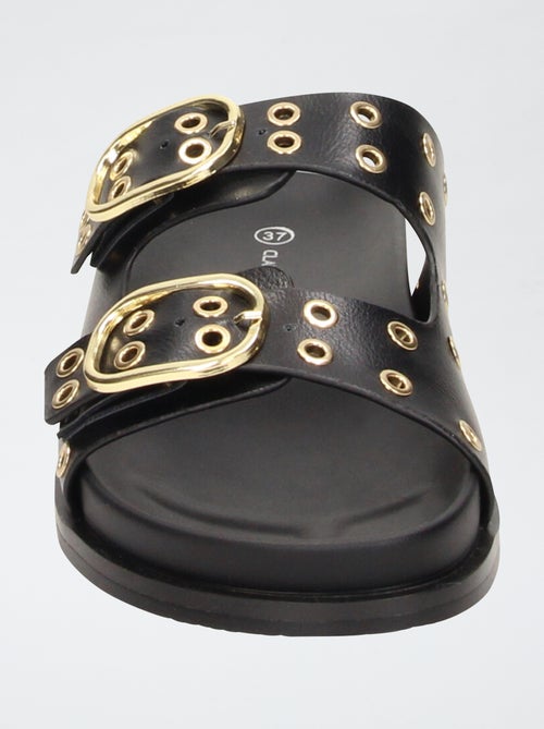 Sandales doubles brides à œillets - Kiabi