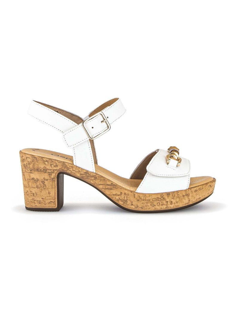 Sandales ecrus en cuir Ecru - Kiabi