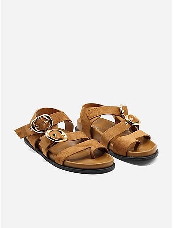 Sandales effet daim