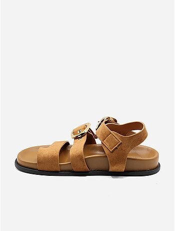 Sandales effet daim