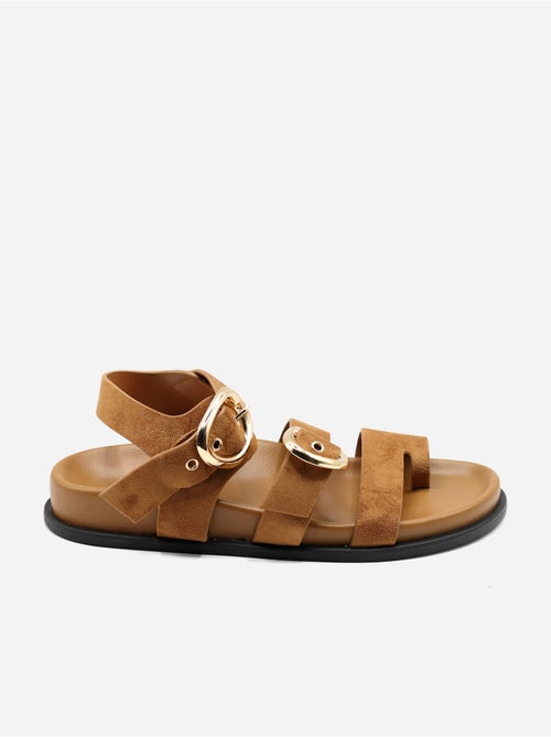 Sandales effet daim - Kiabi