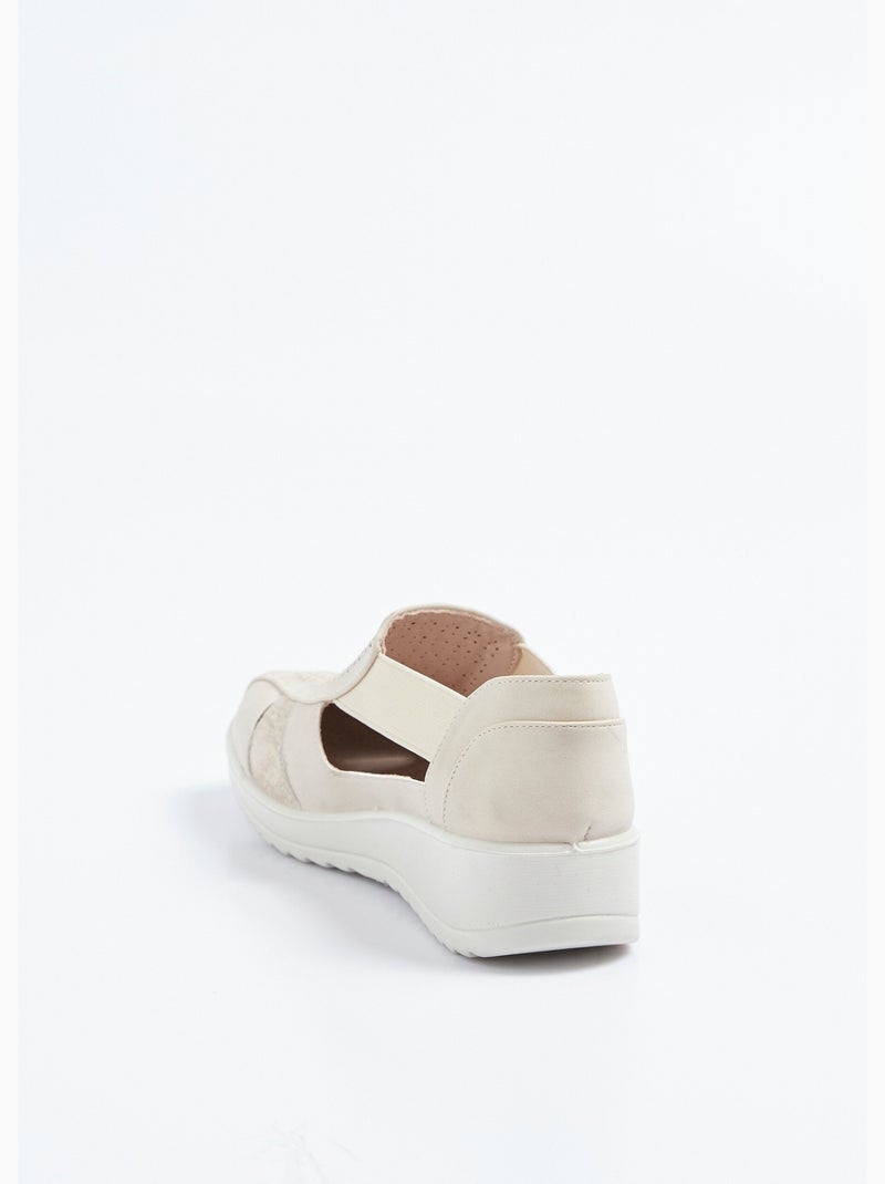 Sandales élastiquées largeur confort - Afibel Beige - Kiabi