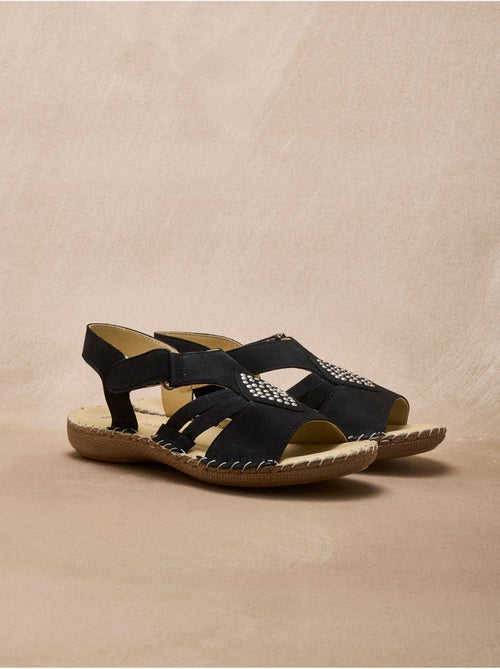 Sandales élastiquées tout cuir - PEDICONFORT - Kiabi