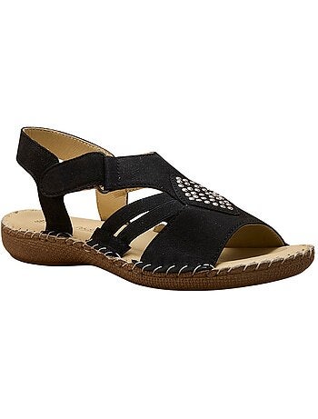 Sandales élastiquées tout cuir