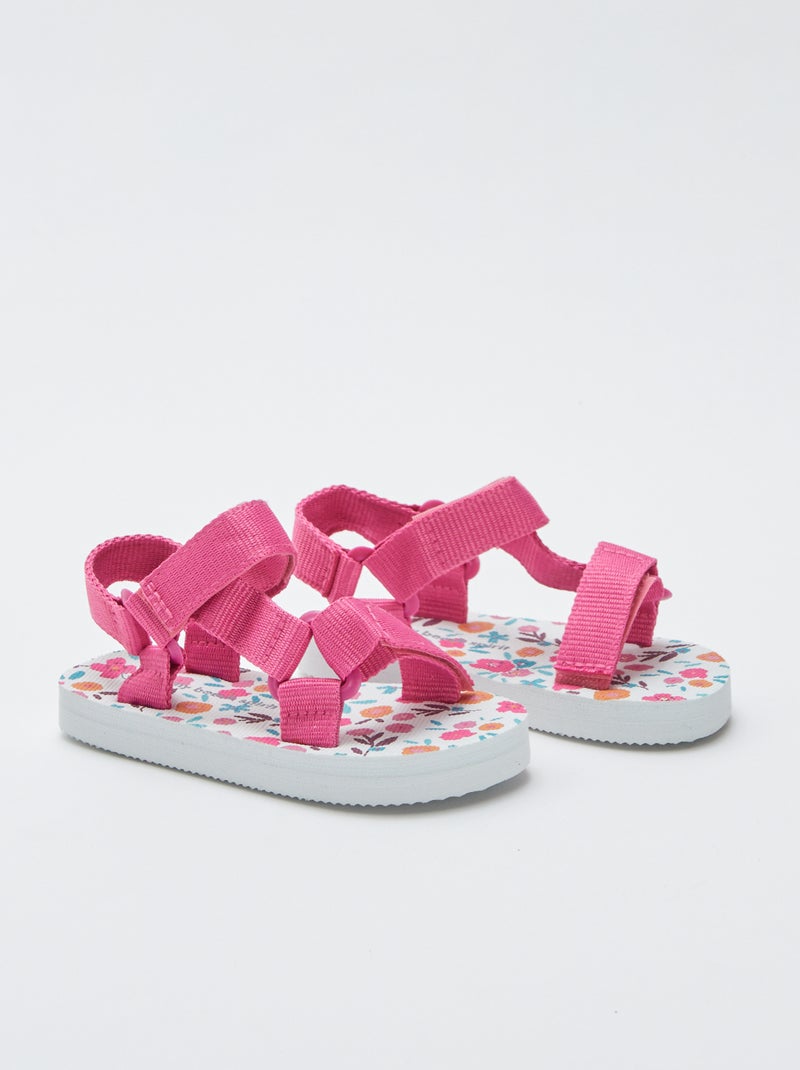 Sandales en caoutchouc à motifs fleuris 'My beach spirit' ROSE - Kiabi