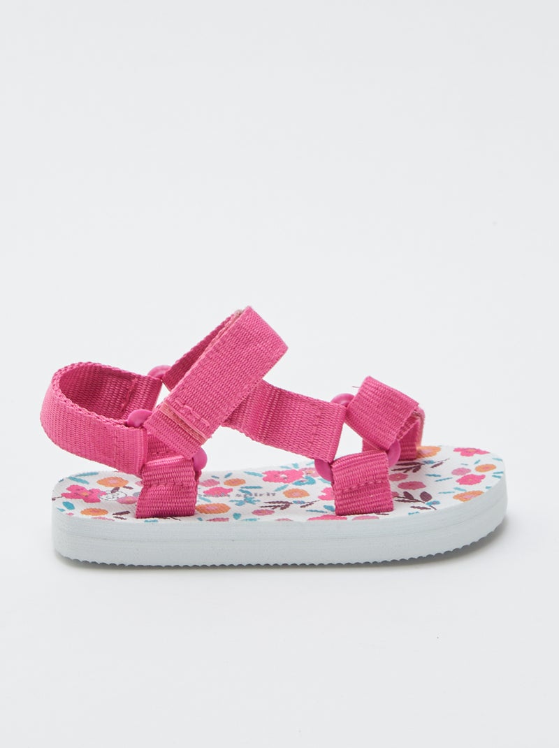 Sandales en caoutchouc à motifs fleuris 'My beach spirit' ROSE - Kiabi