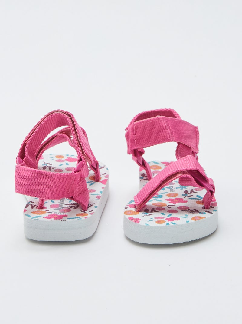 Sandales en caoutchouc à motifs fleuris 'My beach spirit' ROSE - Kiabi