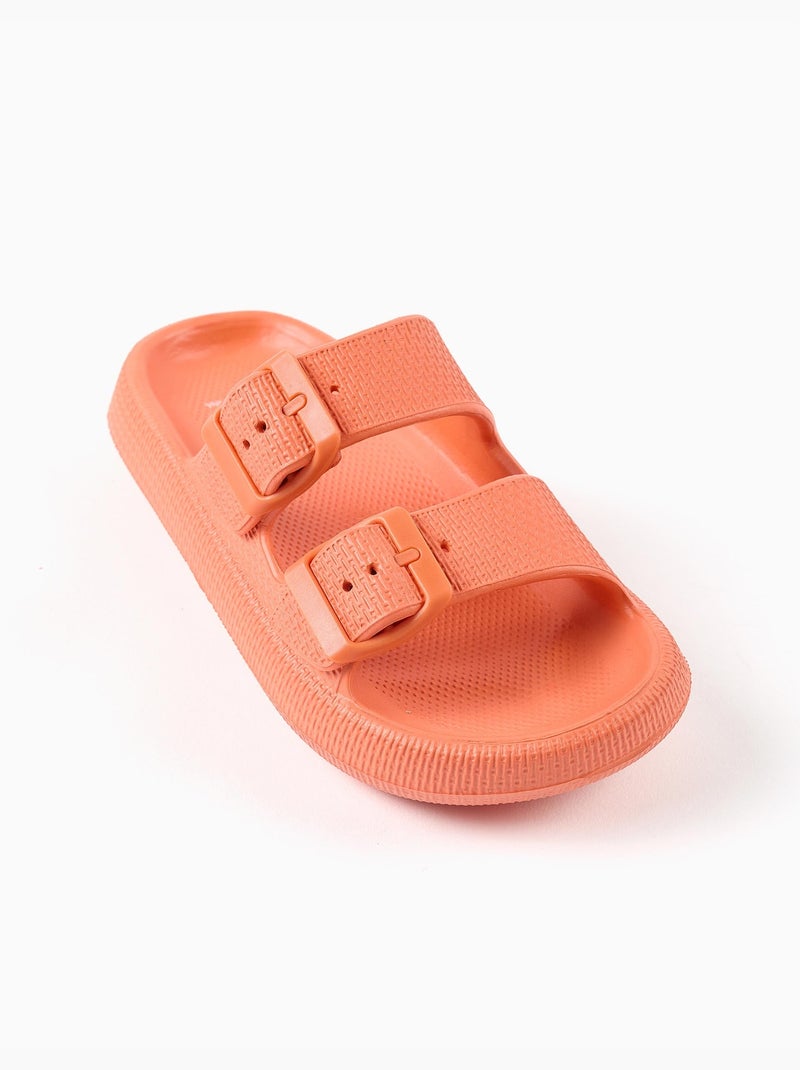 Sandales en caoutchouc avec double boucle Noir Orange - Kiabi