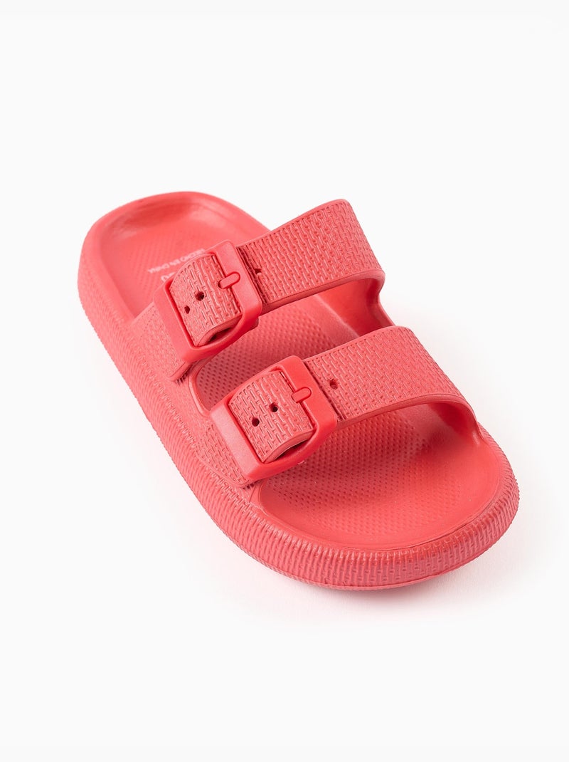 Sandales en caoutchouc avec double boucle Rose - Kiabi