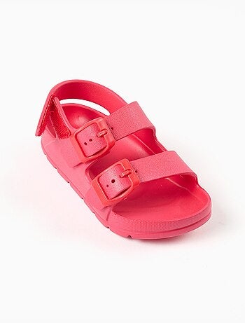 Sandales en caoutchouc avec fermeture à boucle et à scratch