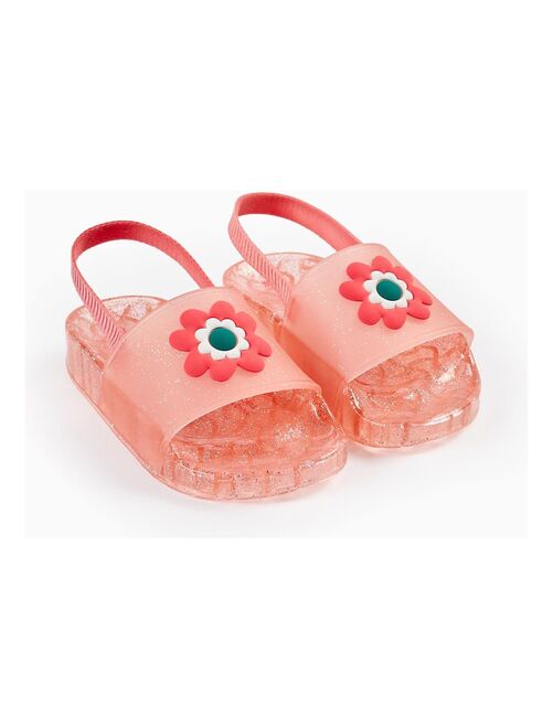 Sandales en caoutchouc avec paillettes pour bébé fille 'Flower' - Kiabi