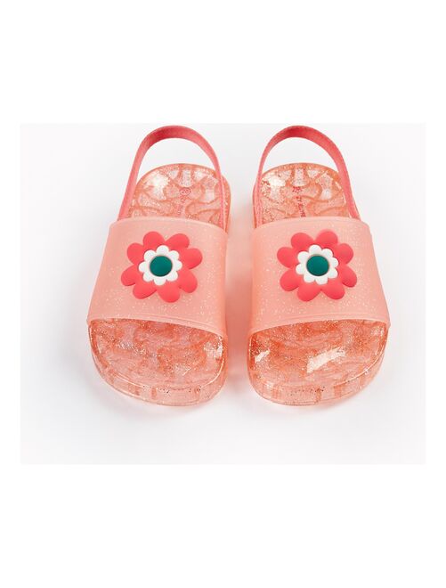 Sandales en caoutchouc avec paillettes pour fille 'Flower' - Kiabi