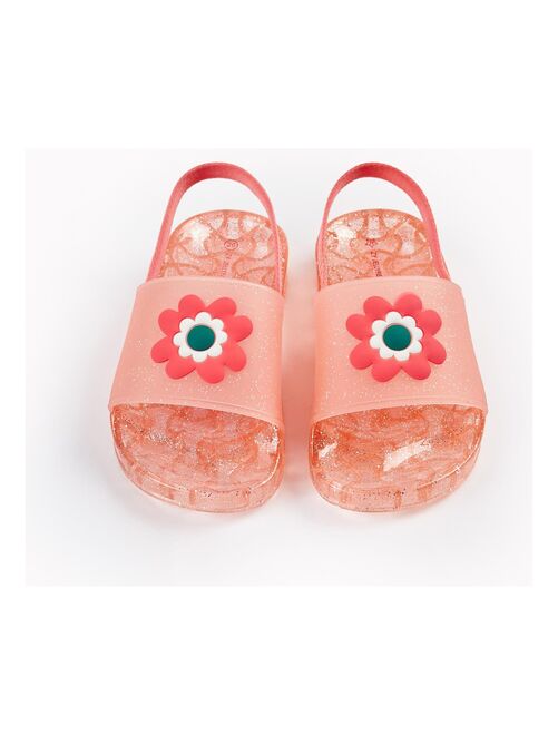 Sandales en caoutchouc avec paillettes pour fille 'Flower' - Kiabi