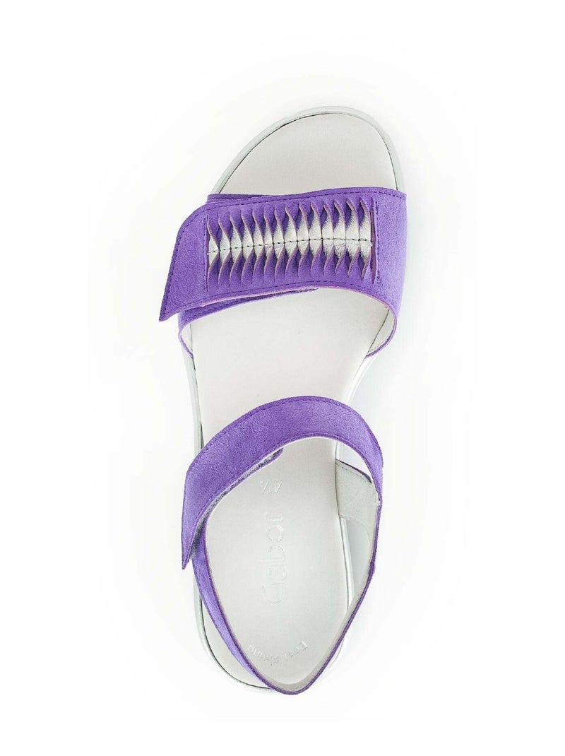 Sandales  en combinaison velours Violet - Kiabi