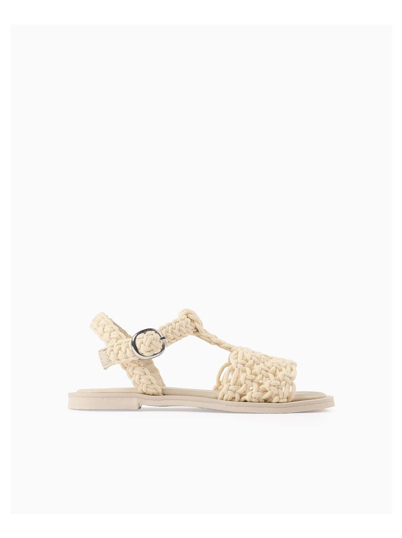 Sandales en Corde avec Boucle Beige - Kiabi