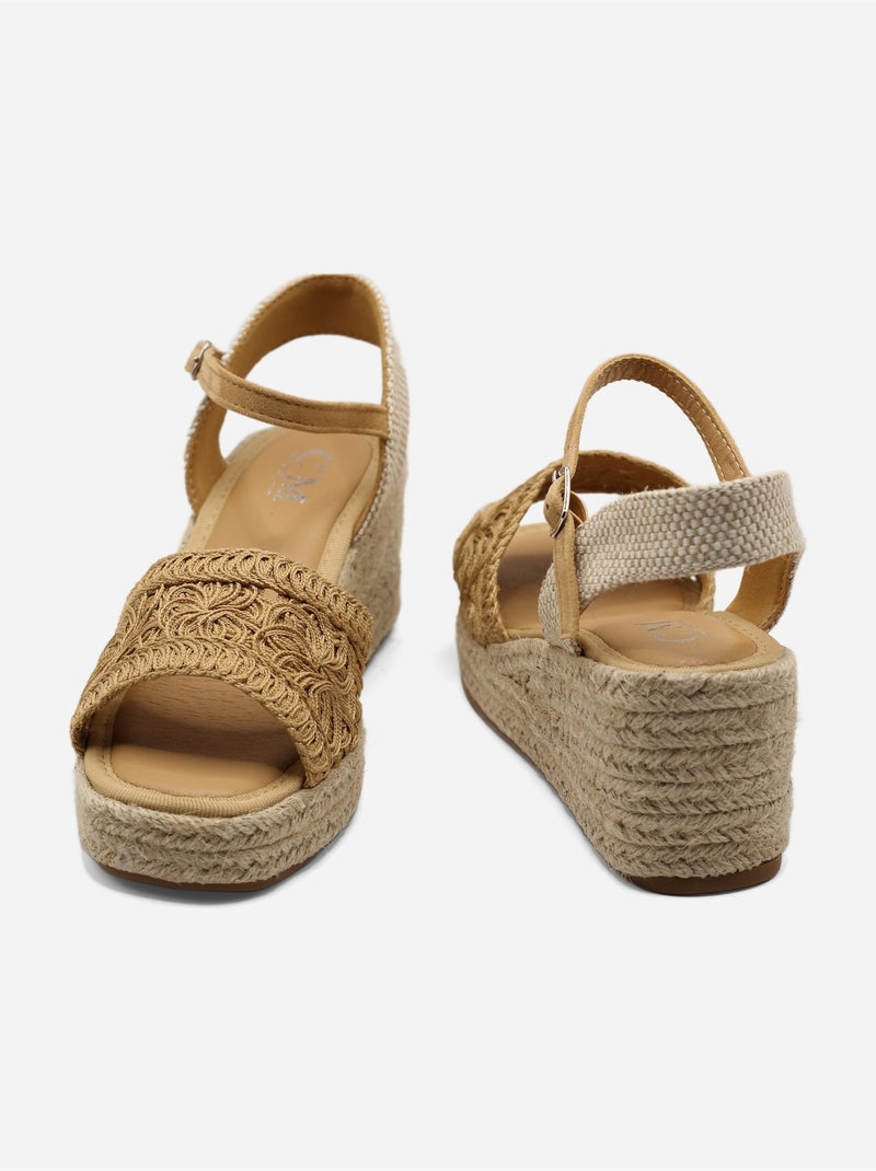 Sandales en crochet Camel - Kiabi