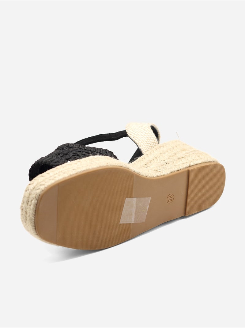 Sandales en crochet Noir - Kiabi