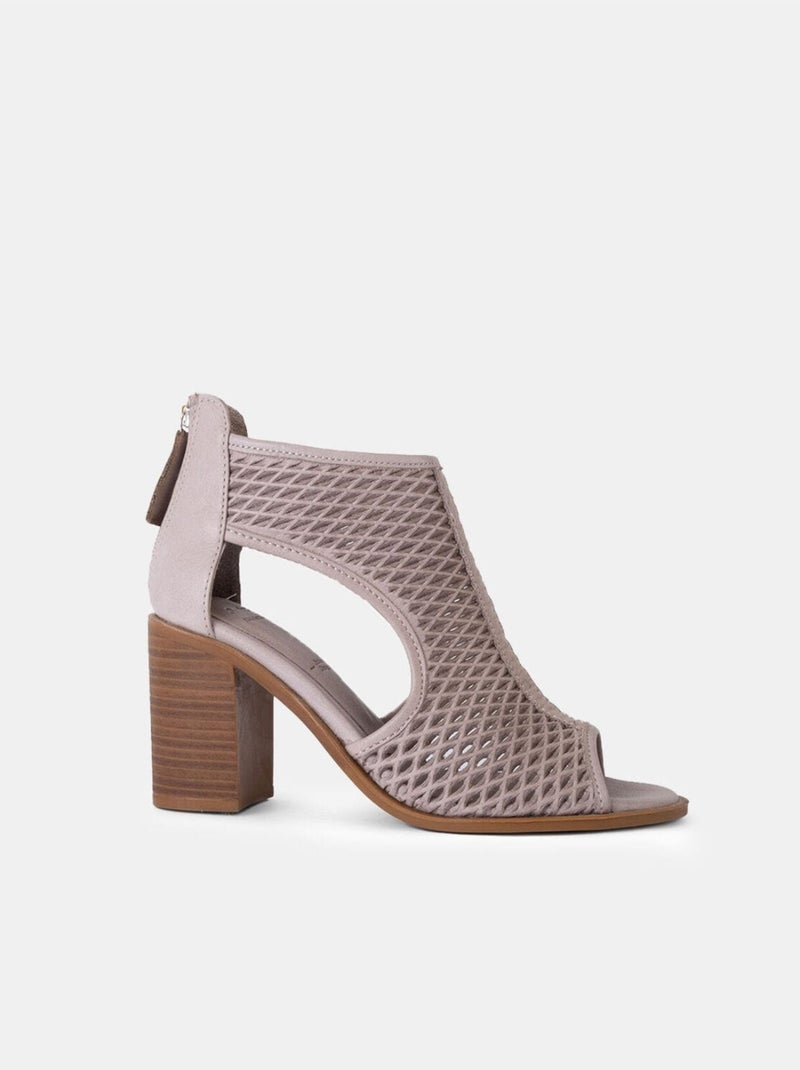 Sandales en cuir à talons BATA Taupe - Kiabi