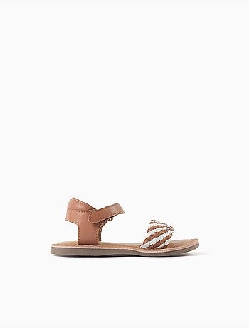 Sandales en cuir avec bride tressée et rembourrage