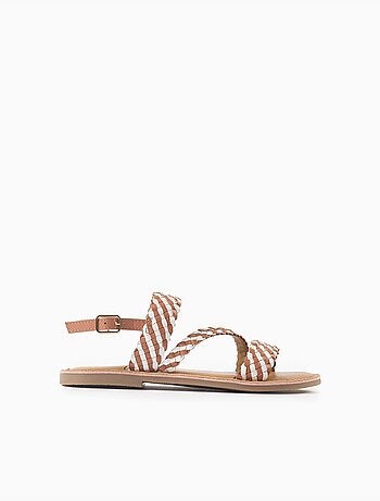 Sandales en cuir avec bride tressée et rembourrage