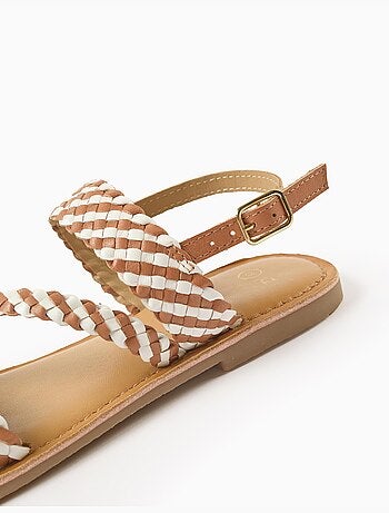 Sandales en cuir avec bride tressée et rembourrage