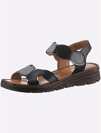 Sandales en cuir avec fermeture auto-agrippante et rembourrage confortable - Taille standard - Witt
