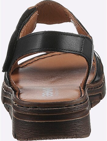 Sandales en cuir avec fermeture auto-agrippante et rembourrage confortable - Taille standard - Witt