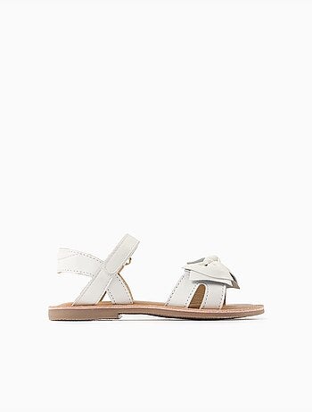 Sandales en cuir avec nœud décoratif