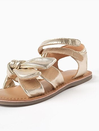 Sandales en cuir avec nœud décoratif