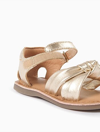 Sandales en cuir avec nœud décoratif