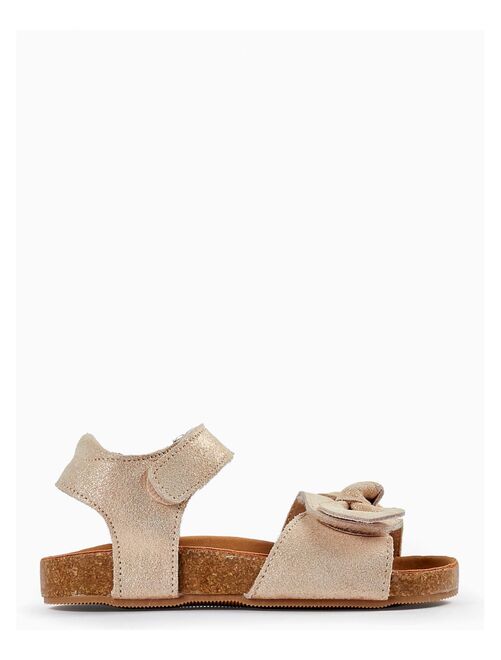 Sandales en cuir avec paillettes et nœud pour bébé fille  ATLANTIC COMPANY - Kiabi