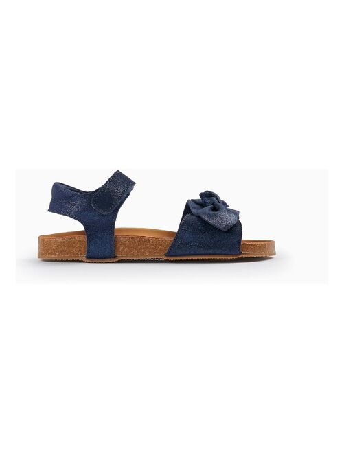 Sandales en cuir avec paillettes et nœud pour fille  ATLANTIC COMPANY - Kiabi
