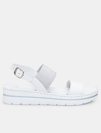 Sandales en cuir avec plateforme 3,5 cm BATA