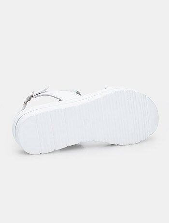 Sandales en cuir avec plateforme 3,5 cm BATA