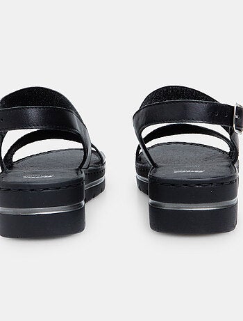 Sandales en cuir avec plateforme 3,5 cm BATA