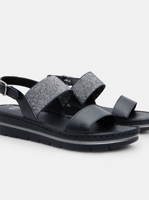 Sandales en cuir avec plateforme 3,5 cm BATA - Kiabi
