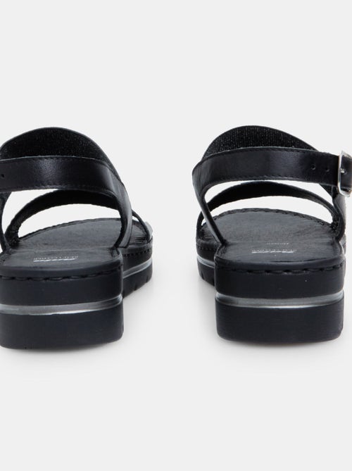 Sandales en cuir avec plateforme 3,5 cm BATA - Kiabi
