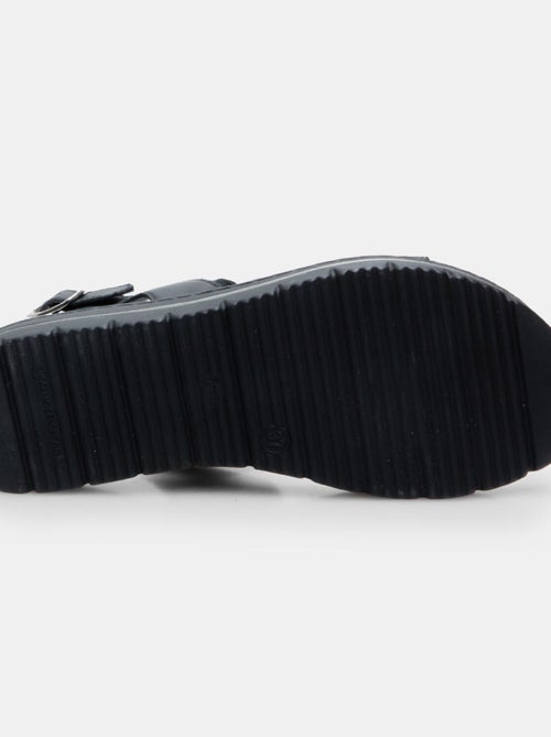 Sandales en cuir avec plateforme 3,5 cm BATA - Kiabi