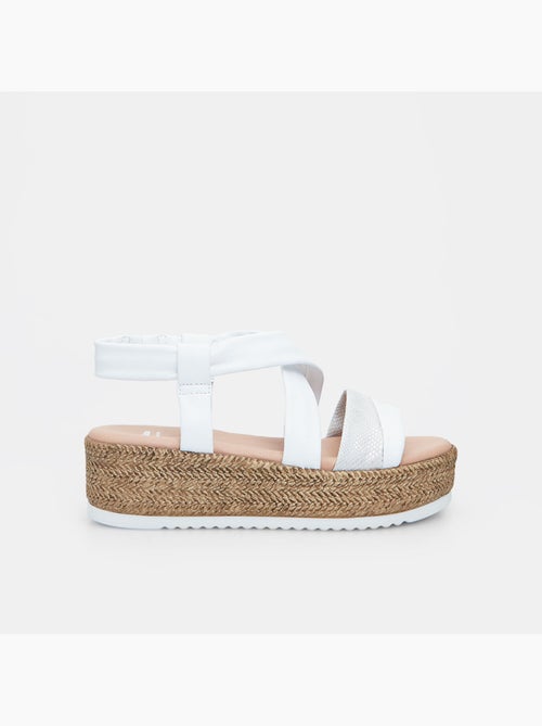 Sandales en cuir avec plateforme 4 cm BATA - Kiabi