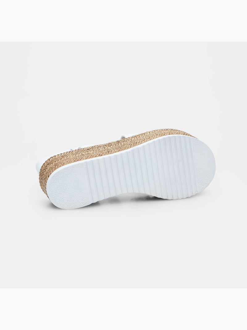 Sandales en cuir avec plateforme 4 cm BATA Blanc - Kiabi