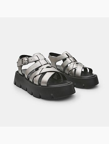 Sandales en cuir avec plateforme BATA