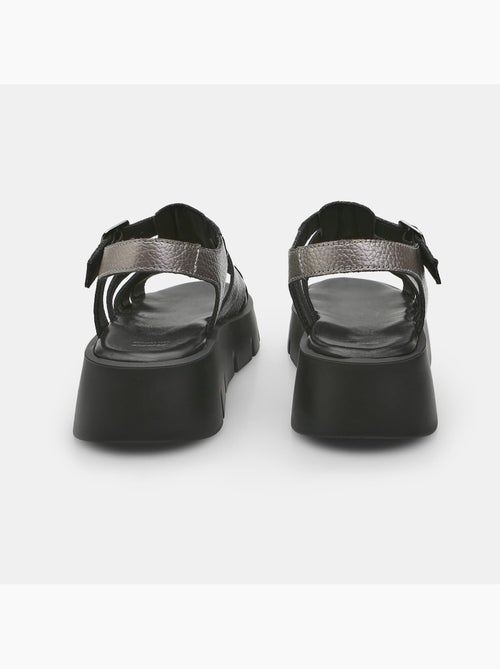 Sandales en cuir avec plateforme BATA - Kiabi