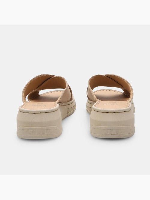 Sandales en cuir avec plateforme BATA - Kiabi