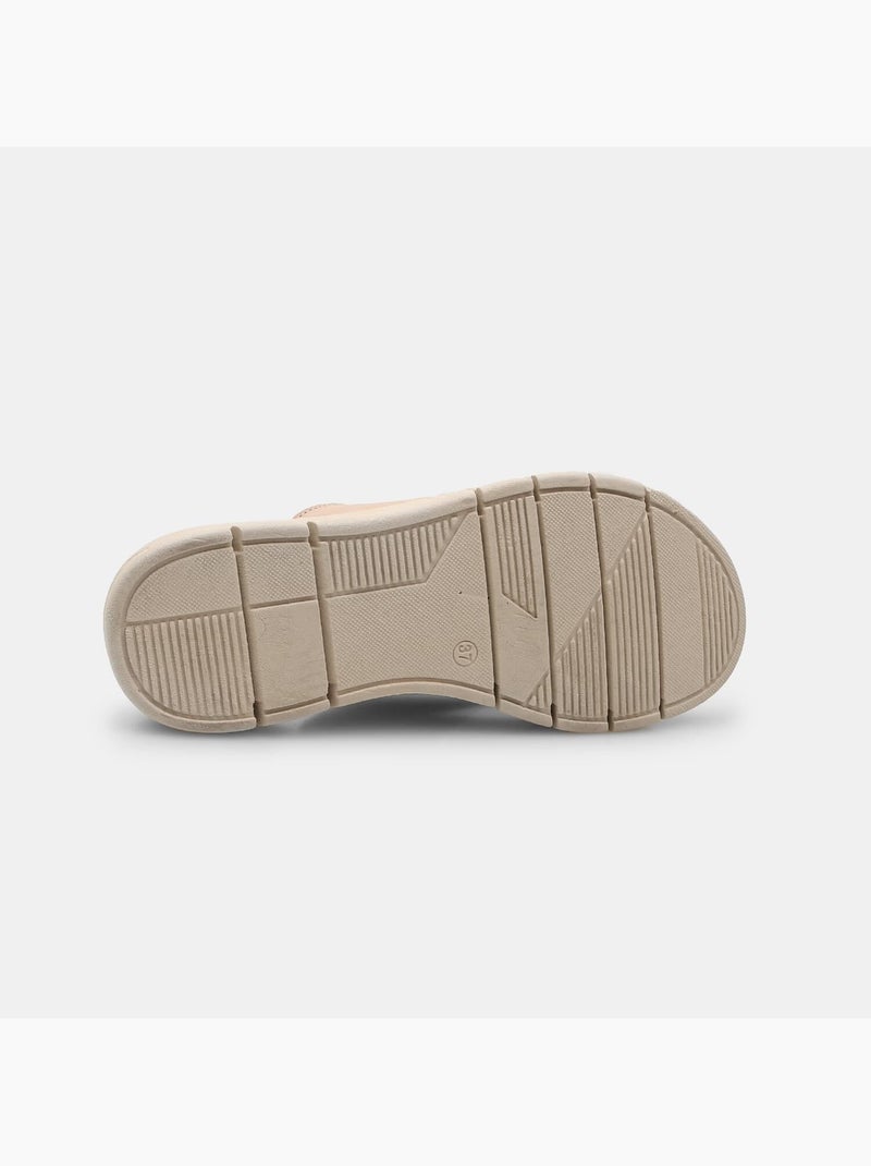 Sandales en cuir avec plateforme BATA Beige - Kiabi