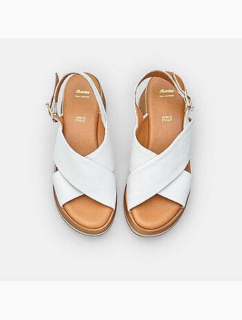 Sandales en cuir avec plateforme bata