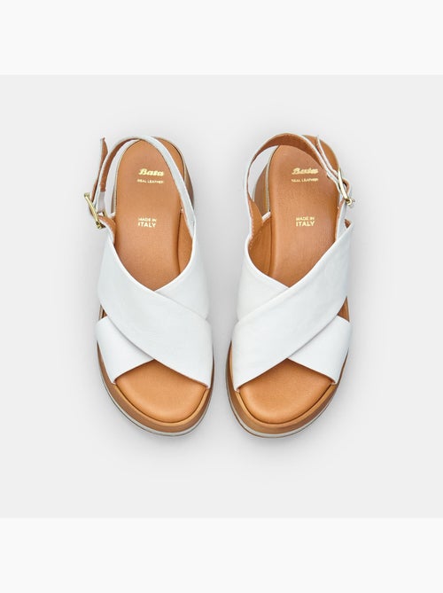 Sandales en cuir avec plateforme bata - Kiabi Sandales en cuir avec plateforme bata - Kiabi