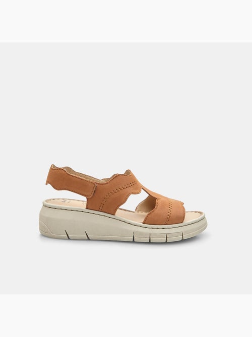 Sandales en cuir avec plateforme BATA - Kiabi